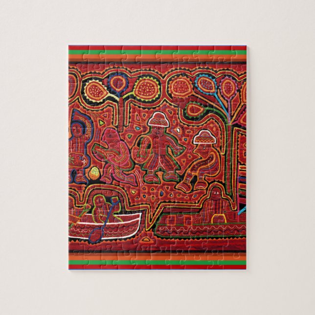 Puzzle Hombres indios Cuna en Cayucos (Vertical)