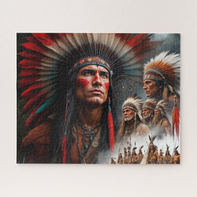Puzzle Hombres nativos americanos (Horizontal)