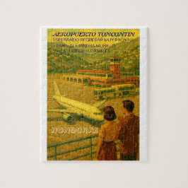 Puzzle  Honduras AEROPUERTO TONCONTIN Retro poster