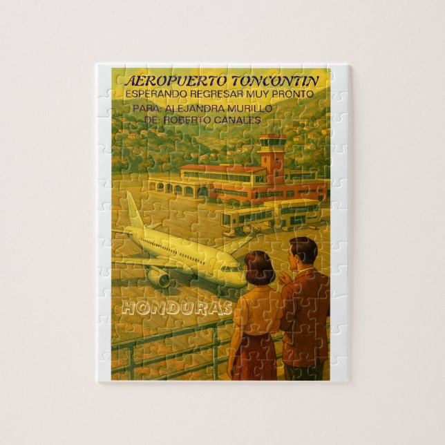 Puzzle  Honduras AEROPUERTO TONCONTIN Retro poster (Vertical)