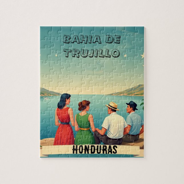 Puzzle  Honduras BAHIA DE TRUJILLO Retro poster (Vertical)