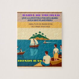 Puzzle  Honduras BAHIA DE TRUJILLO Retro poster