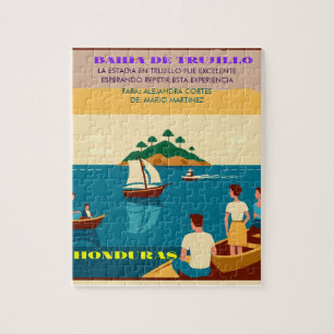 Puzzle Honduras BAHIA DE TRUJILLO Retro poster
