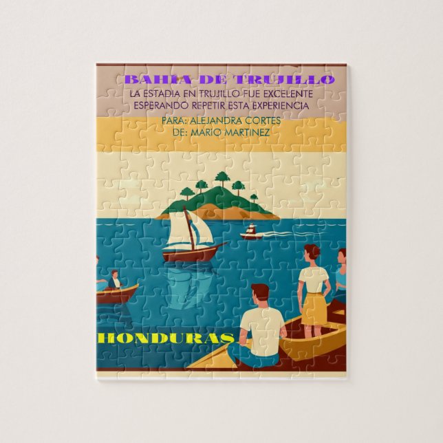 Puzzle  Honduras BAHIA DE TRUJILLO Retro poster (Vertical)