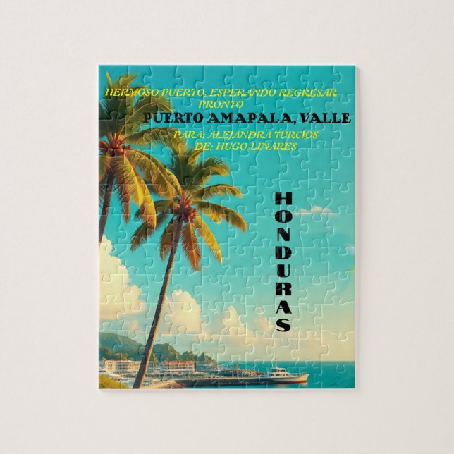 Puzzle  Honduras Puerto AMAPALA Retro poster (Vertical)