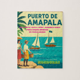 Puzzle  Honduras Puerto AMAPALA Retro poster