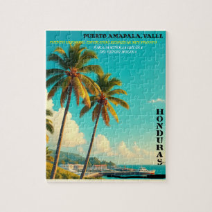 Puzzle Honduras Puerto AMAPALA, VALLE Retro poster