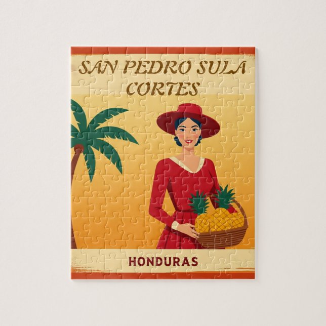 Puzzle  Honduras SAN PEDRO SULA Retro poster (Vertical)