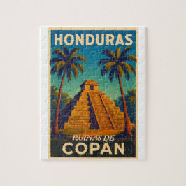 Puzzle  HondurasRuinas de Copán Retro poster