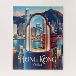 Puzzle Hong Kong China Puerto de Victoria Paisaje Urbano