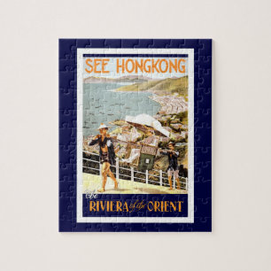 Puzzle Hong - kong Vintage cartel de viaje