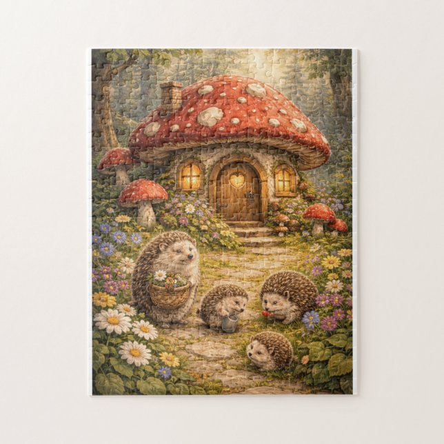 Puzzle Hongo Erizo Hogar (Vertical)