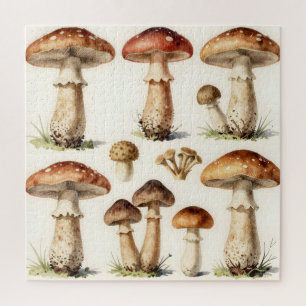 Puzzle Hongo Toadstool Botánico Vintage Fungi