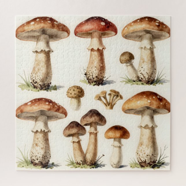 Puzzle Hongo Toadstool Botánico Vintage Fungi  (Vertical)
