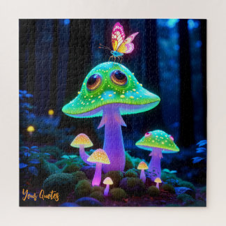 Puzzle Hongo y Mariposa Encantados con Fantasía Brillante