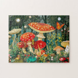 Puzzle Hongos Agaros Volados Bajo Luz Luna Completa