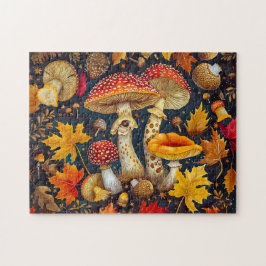 Puzzle Hongos Agaros Volados Bajo Luz Luna Completa