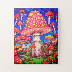 Puzzle Hongos Coloridos 30 Piezas Grandes en una
