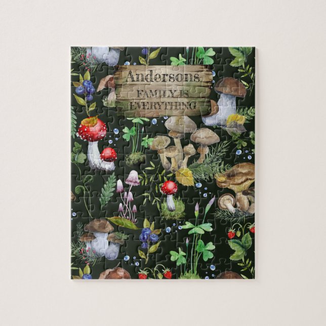 Puzzle Hongos de Woodland Green Plants Berry Family Gift (Vertical)