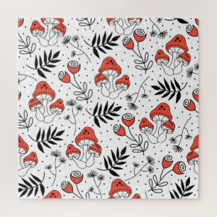 Puzzle Hongos hongos en hongos: Arte de la Línea de la Na
