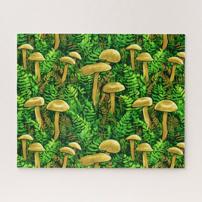 Puzzle Hongos y helechos en el suelo forestal (Horizontal)