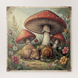 Puzzle Hongos y Vida Silvestre de Cottage Vintage Core