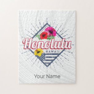 Puzzle Honolulu City Hawaii Estados Unidos Vintage USA