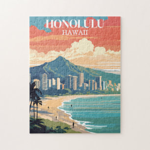 Puzzle Honolulu, Hawái: Viaje Vintage