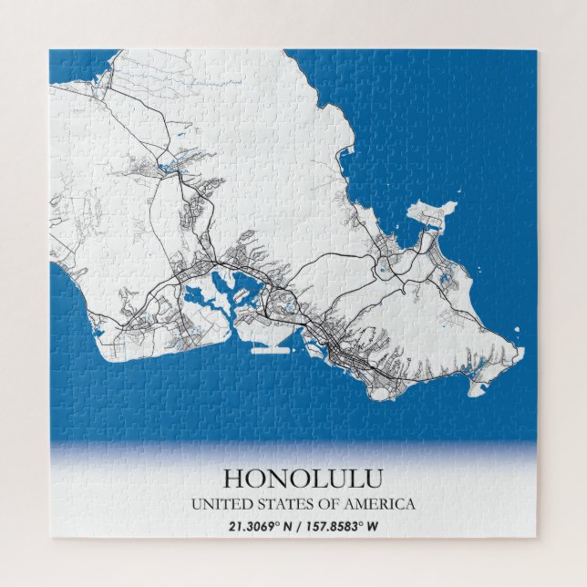 Puzzle Honolulu Hawaii USA Travel City Map (Vertical)