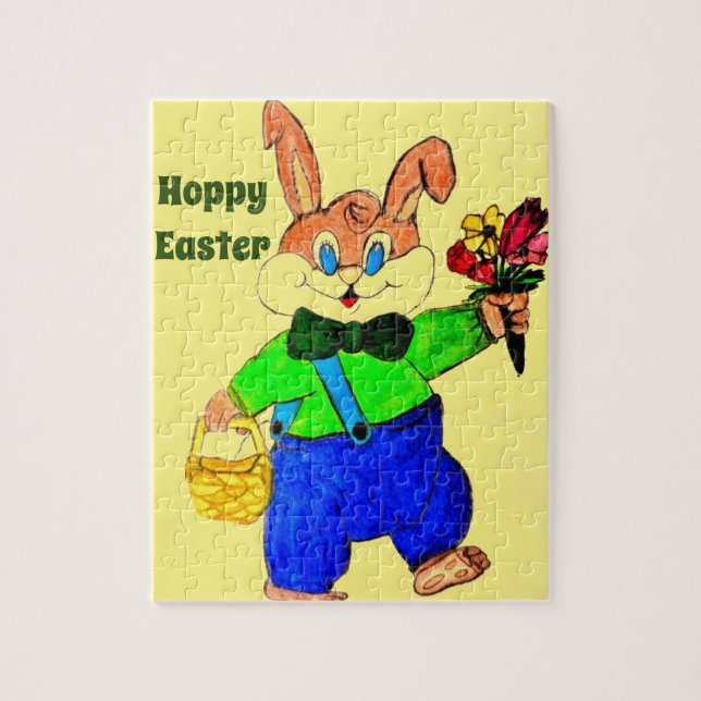 PUZZLE HOPPY EASTER MARCHING EASTER BUNNY (Vertical)