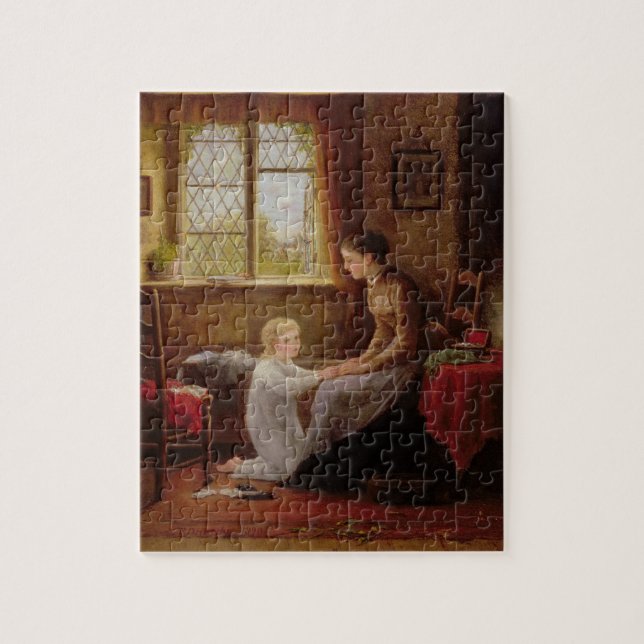 Puzzle Hora de acostarse, 1890 (aceite en el panel) (Vertical)