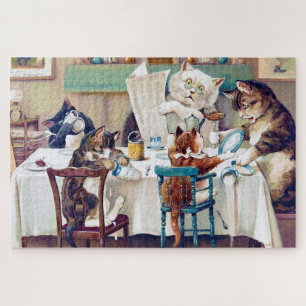 Puzzle Hora del desayuno del gato, Louis Wain