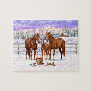 Puzzle Horarios De Barril De Castaño En Nieve