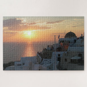 Puzzle horizontal: Puesta de sol de Santorini