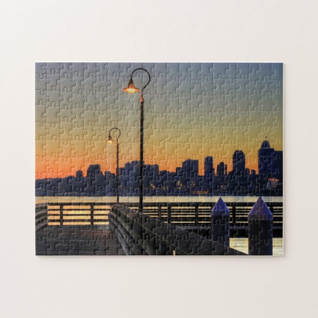 Puzzle Horizonte céntrico de Seattle Washington (Horizontal)