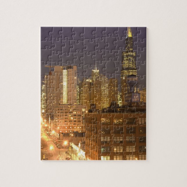 Puzzle Horizonte de Chicago, Illinois, desde West Loop en (Vertical)