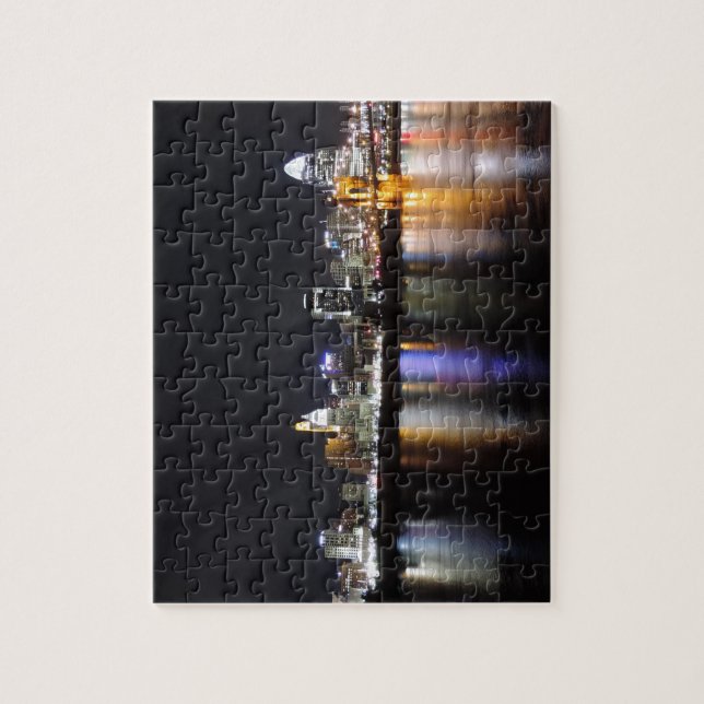 Puzzle Horizonte de Cincinnati en la noche (Vertical)