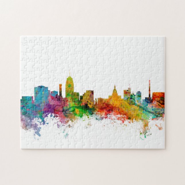 Puzzle Horizonte de Lansing Michigan (Horizontal)