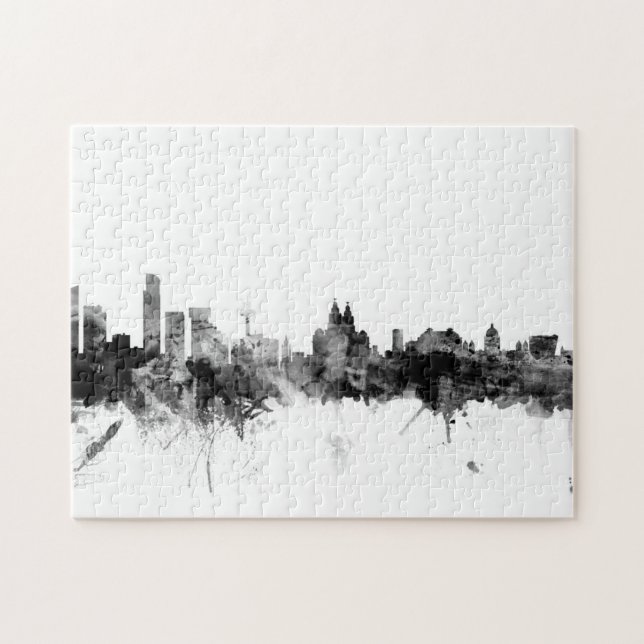 Puzzle Horizonte de Liverpool Inglaterra (Horizontal)