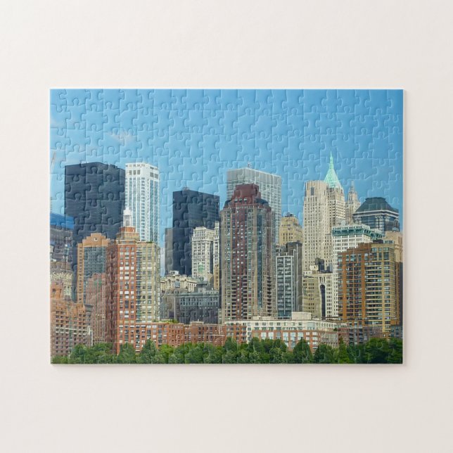 Puzzle Horizonte de Manhattan Nueva York. (Horizontal)