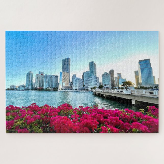 Puzzle Horizonte de Miami Downtown Brickell Bahía Biscayn (Horizontal)