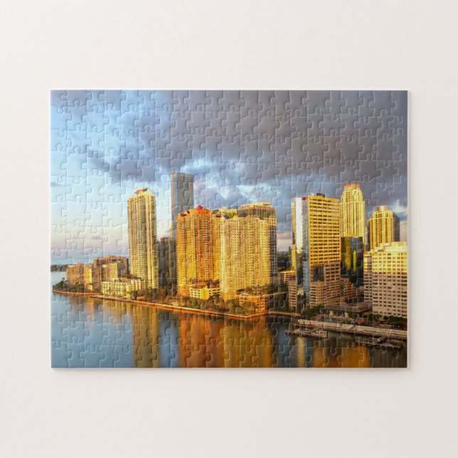 Puzzle Horizonte de Miami Florida. (Horizontal)