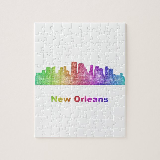 Puzzle Horizonte de New Orleans del arco iris (Vertical)