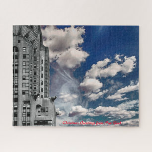 Puzzle Horizonte de Nueva York. Felicitaciones de Navidad