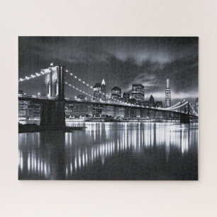 Puzzle Horizonte de Nueva York Puente de Brooklyn monocro