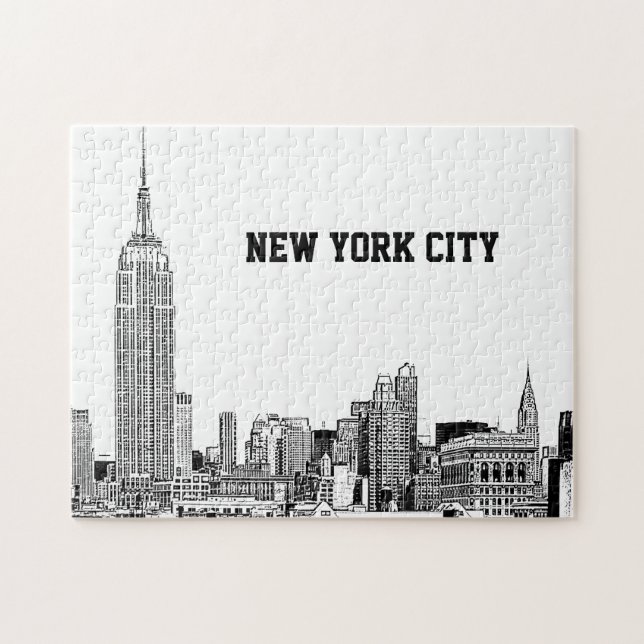 Puzzle Horizonte de NYC Grabado 01 (Horizontal)