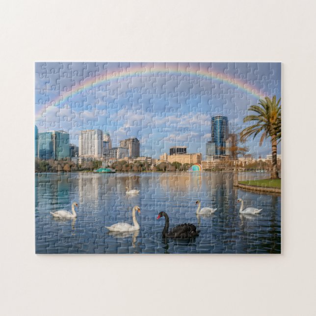 Puzzle Horizonte de Orlando Florida Lago Eola Arcoíris y  (Horizontal)
