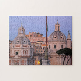 Puzzle Horizonte de Roma en la puesta del sol