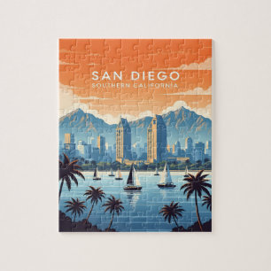 Puzzle Horizonte de San Diego antiguo con veleros