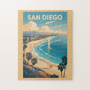 Puzzle Horizonte de San Diego California Arte de Viaje Vi